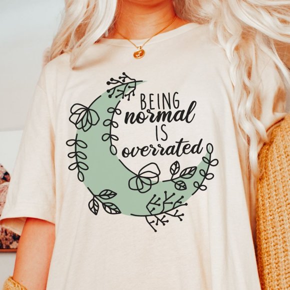 Being Normal Is Overrated Graphic Tee - Heather Dust - Picture 1 of 4